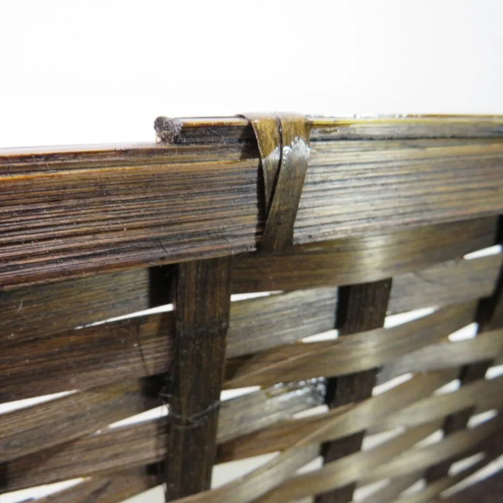 Dark bent wood basket with high gloss 11x7